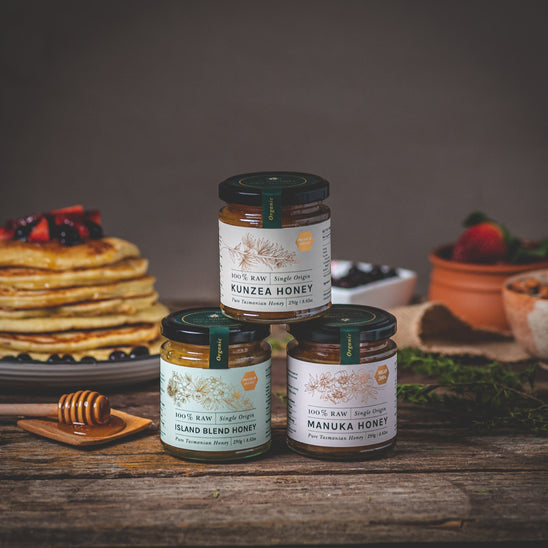 Flinders Island Raw Honey Trio - lifestyle